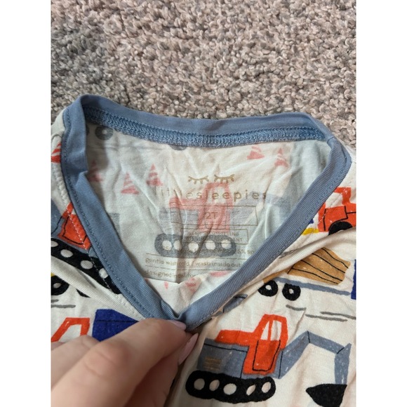 Little Sleepies Construction Trucks Pajamas Long Sleeve Pants Kids Size 2T PLAY - Picture 2 of 5